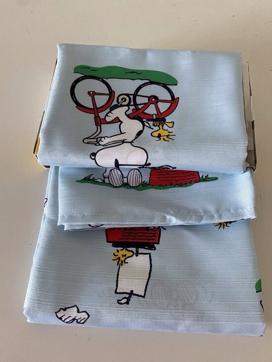 Peanuts | Bath | Peanuts Snoopy Holiday Christmas Fabric  Peanuts Snoopy Woodstock Fabric Shower Curtain 72x 72 Doghouse Bicycle Laugh NEW